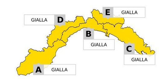 Maltempo: l'Arpal conferma allerta Gialla per piogge diffuse su tutta la Liguria fino alle 14.00 di domani