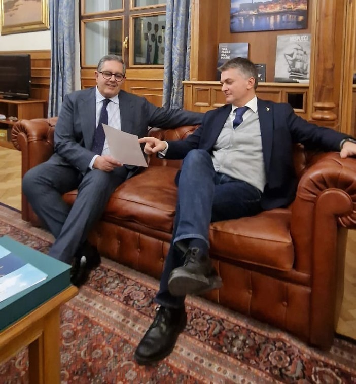 L'incontro tra Giovanni Toti ed Edoardo Rixi L'incontro tra Giovanni Toti ed Edoardo Rixi