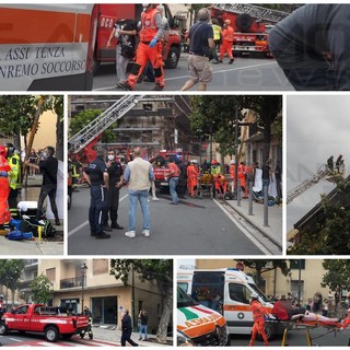 Taggia: incendio in un appartamento di piazza Spinola, ci sono 9 intossicati di cui uno in gravi condizioni (Foto e Video)