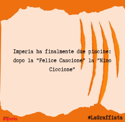 LA GRAFFIATA.  Imperia ha finalmente due piscine: dopo la "Felice Cascione" la "Nino Ciccione"