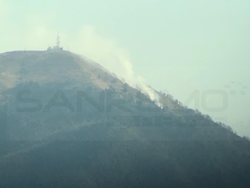 Canadair ed elicottero questa mattina per spegnere l'incendio sul monte Faudo: ora la bonifica (Foto)