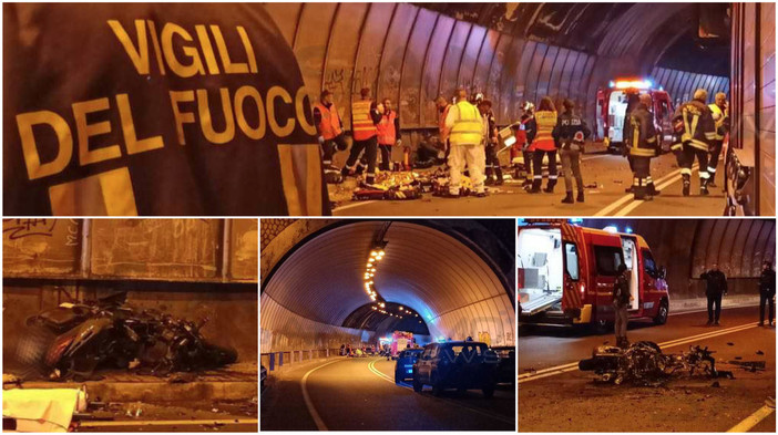 Ventimiglia: frontale tra scooter in galleria al confine, mobilitazione di soccorsi italiani e francesi (Foto e video)