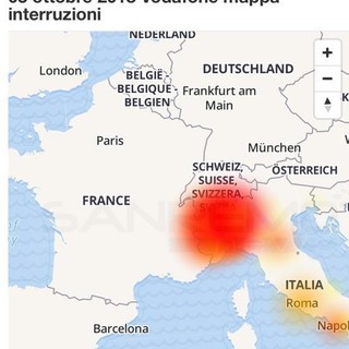 Grossi problemi questa mattina per gli utenti Vodafone del Nord-Ovest: un guasto e molte zone 'buie'