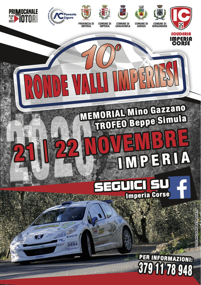 Dopo 9 anni il rally ritorna a Imperia: tutto pronto per il Ronde Valli Imperiesi