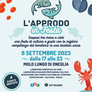 Imperia: l'8 settembre “L’approdo in festa”, incontri e laboratori a Oneglia Imperia: l'8 settembre “L’approdo in festa”, incontri e laboratori a Oneglia