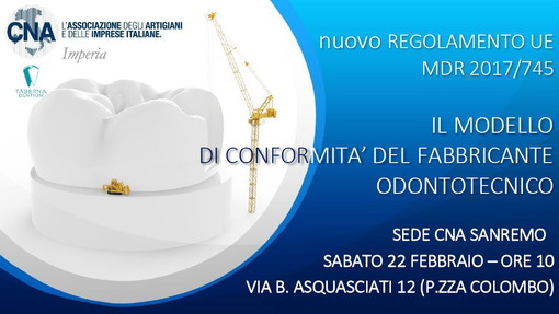 Sabato prossimo a Sanremo seminario di approfondimento sul nuovo regolamento per gli odontotecnici
