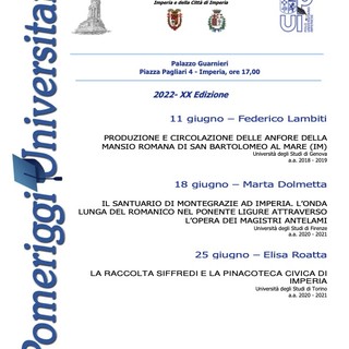 Imperia: Pomeriggi Universitari, sabato ultimo appuntamento con Elisa Roatta Imperia: Pomeriggi Universitari, sabato ultimo appuntamento con Elisa Roatta