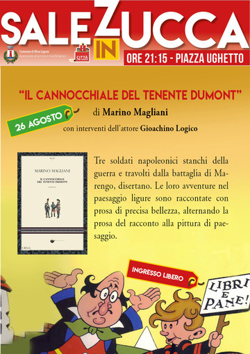 Riva Ligure: stasera Marino Magliani chiuderà la rassegna 'Sale in Zucca' Riva Ligure: stasera Marino Magliani chiuderà la rassegna 'Sale in Zucca'