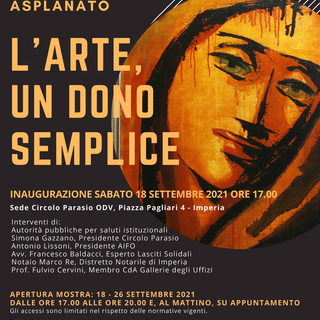 Imperia: sabato prossimo, inaugurazione mostra ‘L’arte, un dono semplice’ con le opere del pittore imperiese Bernardo Asplanato