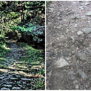 Mulattiera di Monte Bignone prima e dopo