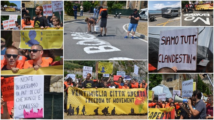Ventimiglia: manifestazione pacifica di 'border crossing'. Nessuno ha tentato di espatriare, francesi in assetto di guerra (Foto e Videoservizio) Ventimiglia: manifestazione pacifica di 'border crossing'. Nessuno ha tentato di espatriare, francesi in assetto di guerra (Foto e Videoservizio)
