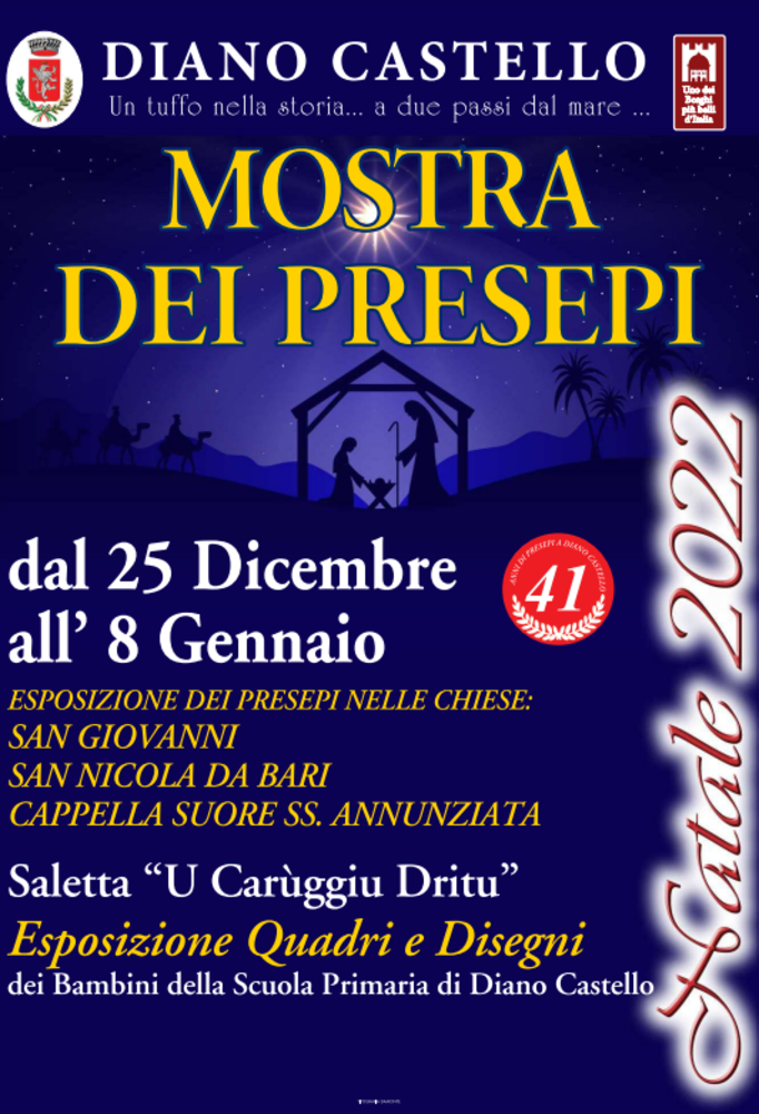 Spettacoli, animazione, mostra di quadri, concerto e presepi: gli eventi a Diano Castello per il periodo natalizio