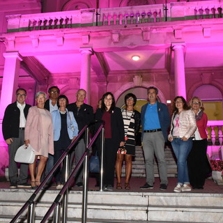 Sanremo: il rosa illumina l'ospedale 'Borea' per il mese della prevenzione del tumore al seno (Foto e Video)
