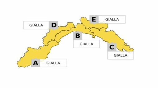 ARPAL. Allerta gialla sul Ponente: in arrivo temporali, possibili fenomeni intensi tra la notte e domenica