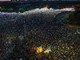 La manifestazione di Bucarest (foto Repubblica)