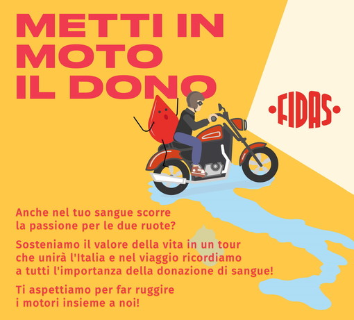 Domenica prossima 'Metti in moto il dono': da Ceva a Imperia per sensibilizzare la donazione di sangue con Fidas Domenica prossima 'Metti in moto il dono': da Ceva a Imperia per sensibilizzare la donazione di sangue con Fidas
