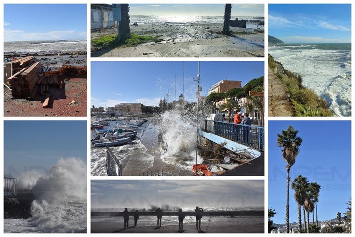 Vento forte e mareggiata su tutta la costa: raffica da 98 km/h a Ventimiglia, per ora pochi danni (Foto e video)