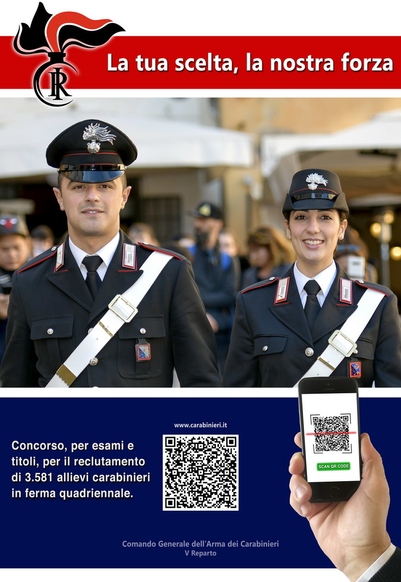 Sulla Gazzetta Ufficiale, pubblicato bando di concorso per l’arruolamento di 3.581 allievi Carabinieri