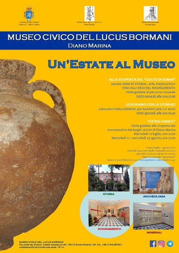 Diano Marina: per l’estate 2021 del Museo Civico del Lucus Bormani, visite guidate, laboratori didattici e molto altro