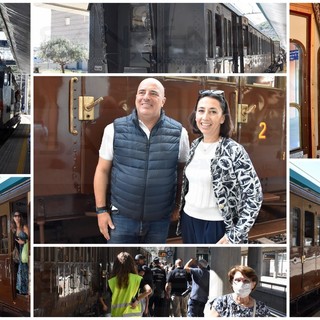 Taggia: tanti liguri sul 'Centoporte' il treno che ha festeggiato oggi i 150 anni della linea Voltri-Ventimiglia (Foto e Video)