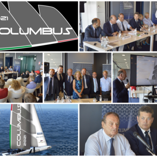 Svelato al Salone Nautico il logo ufficiale di Columbus 2021, sfida alla Coppa America che vede coinvolta Imperia e il suo Yacht Club (Foto e video)