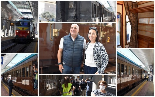 Taggia: tanti liguri sul 'Centoporte' il treno che ha festeggiato oggi i 150 anni della linea Voltri-Ventimiglia (Foto e Video)