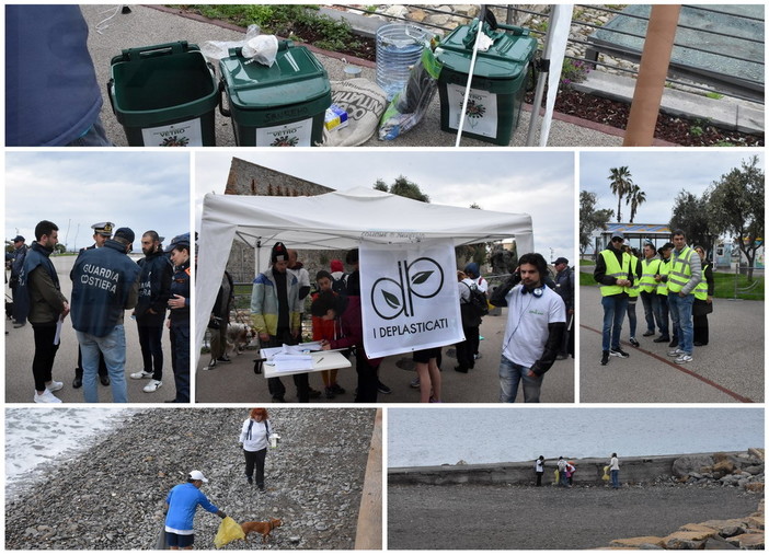 Sanremo: la pioggia non ferma volontari e 'deplasticati' per la pulizia delle spiagge della provincia (Foto e Video)
