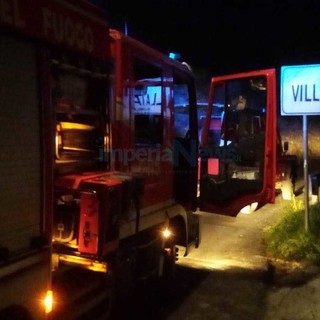 Prelà: principio di incendio a Villatalla, intervento dei Vigili del Fuoco in serata (Foto)