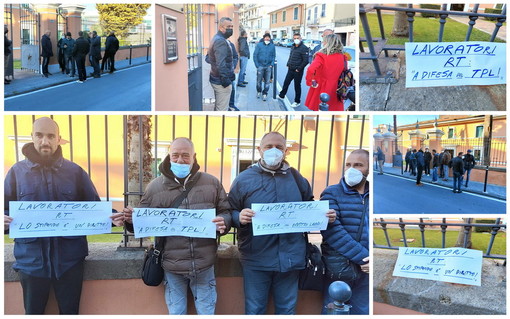 Imperia, per Riviera Trasporti è il giorno del giudizio: presidio di lavoratori e sindacati davanti al Tribunale