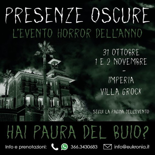 Imperia: tra Halloween ed il 2 novembre a Villa Grock l'appuntamento horror con 'Presenze oscure'