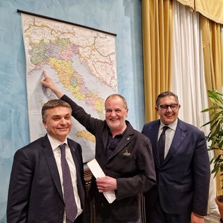 Da sinistra, Edoardo Rixi, Roberto Calderoli e Giovanni Toti