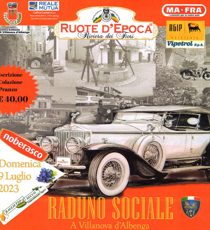 Il Club Ruote d'Epoca Riviera dei Fiori in festa per il ‘Raduno Sociale’ di domenica prossima Il Club Ruote d'Epoca Riviera dei Fiori in festa per il ‘Raduno Sociale’ di domenica prossima