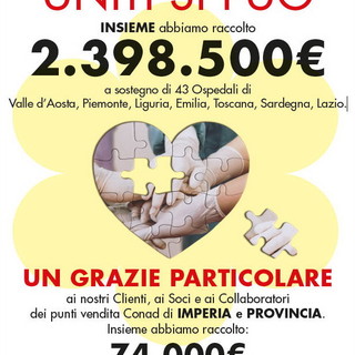 Emergenza Coronavirus: i clienti dei Conad di tutta la provincia hanno donato 74mila euro per l'Ospedale di Sanremo