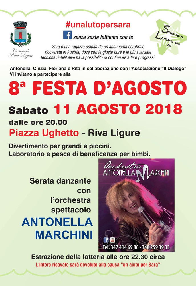 Riva Ligure: serata di beneficenza e musica per 'Un aiuto per Sara'