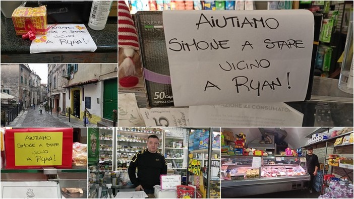 Ventimiglia, “Aiutiamo Simone a stare vicino a Ryan”: l’iniziativa solidale dei negozianti della città alta (Foto e video)