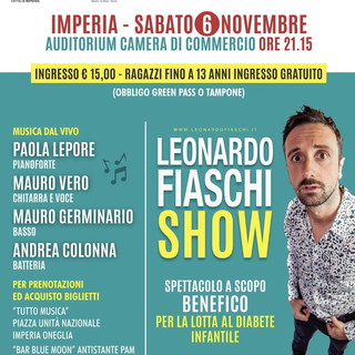 Imperia: il 6 novembre uno spettacolo di beneficenza a sostegno dell'associazione ‘Diabete infantile di Genova’