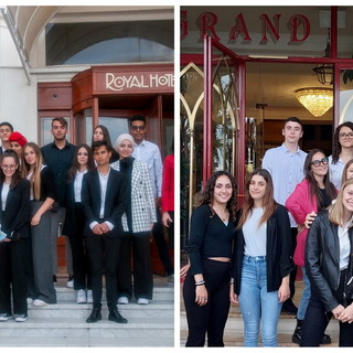Gli studenti del 'Ruffini' di Imperia a 'scuola' per un giorno negli hotel Londra e Royal di Sanremo