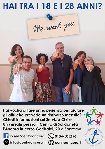 Servizio Civile Nazionale al Centro Ancora: il termine per presentare le domande scade il 28 settembre Servizio Civile Nazionale al Centro Ancora: il termine per presentare le domande scade il 28 settembre
