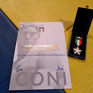 Premi alle associazioni dal Coni, stella al merito sportivo per l'Ok Club Imperia