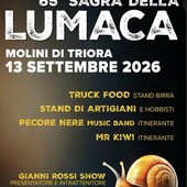 Molini di Triora si prepara alla 65esima edizione della “Sagra della Lumaca”: due giorni di eventi, tradizione e spettacolo Molini di Triora si prepara alla 65esima edizione della “Sagra della Lumaca”: due giorni di eventi, tradizione e spettacolo