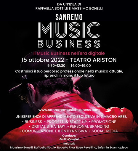 'Sanremo Music Business': ad ottobre la prima Masterclass che insegna mentalità, strumenti e strategie per un nuovo percorso professionale nella musica