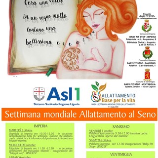 Imperia: ecco le iniziativa in programma per la 'Settimana Mondiale dell'Allattamento Materno' Imperia: ecco le iniziativa in programma per la 'Settimana Mondiale dell'Allattamento Materno'