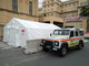 Sistemata la tenda pre-triage di fronte al pronto soccorso di Sanremo, domani un'altra a Imperia (Foto)