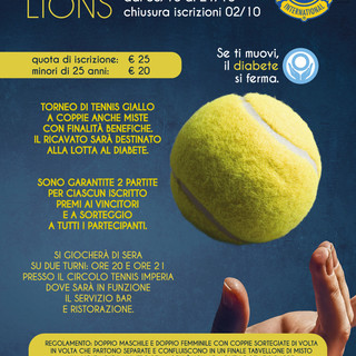 Imperia: dal 6 al 21 ottobre, torneo di tennis organizzato dal Lions per finalità benefiche