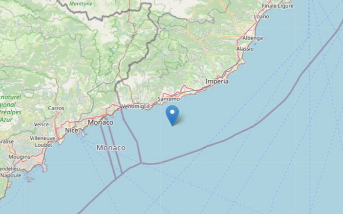 Doppia scossa di terremoto in un solo minuto poco prima delle 13: epicentro in mare di fronte a Sanremo