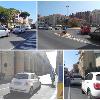 Imperia: traffico in tilt per l'avvio dei lavori di riasfaltatura di via Des Geneys e via Doria (Foto e video)
