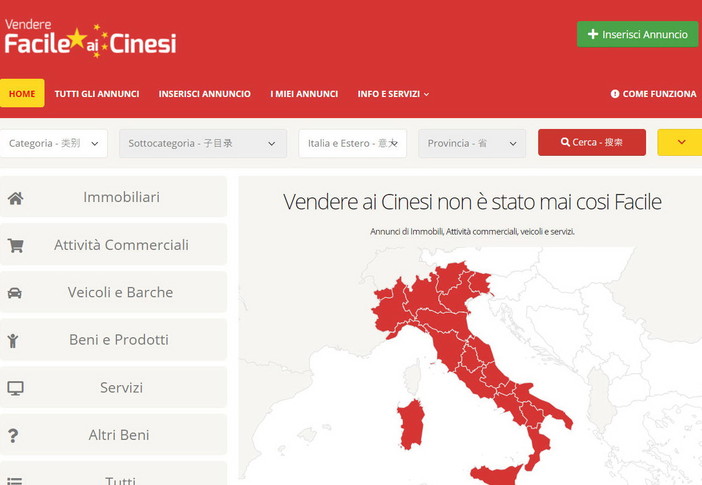 'Vendere facile ai cinesi: un curioso portale con 34 annunci anche dalla provincia di Imperia