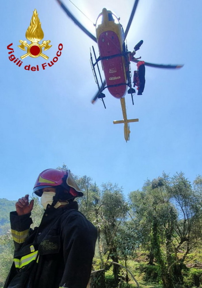 Pietrabruna: uomo si ferisce mentre lavora con la motosega, mobilitazione di soccorsi