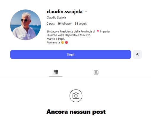 Truffa online: spunta un account falso a nome del sindaco Claudio Scajola Truffa online: spunta un account falso a nome del sindaco Claudio Scajola