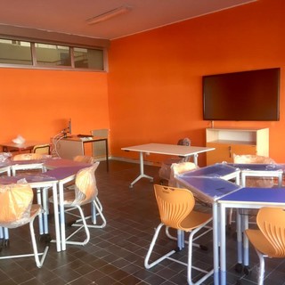 Un'aula in cui si svolgerà l'esame di maturità